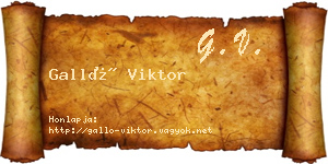 Galló Viktor névjegykártya