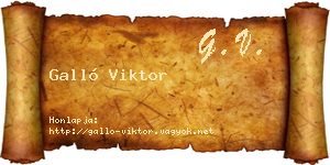 Galló Viktor névjegykártya